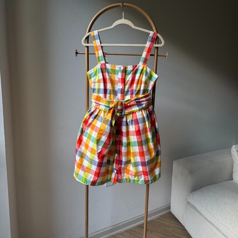 Christopher John Rogers x Target Rainbow Gingham Dress Belted Button Front
